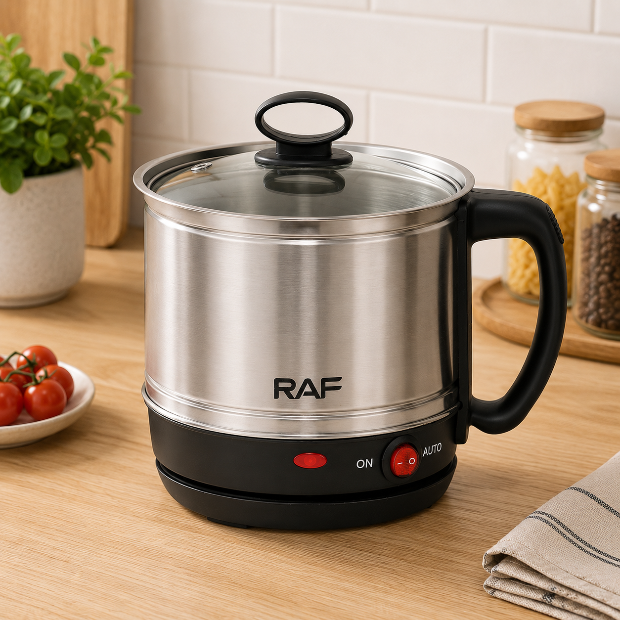 Електрокаструля / Кухонна міні рисоварка RAF R5430 / Каструля-скороварка 1,5 л 600W