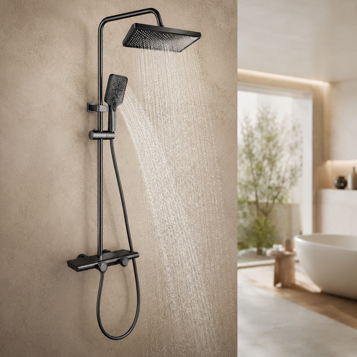Душ/змішувач Faucet CR-25HT030 багатофункціональний метал / Душ з довгим зливом / Змішувач для ванної кімнати