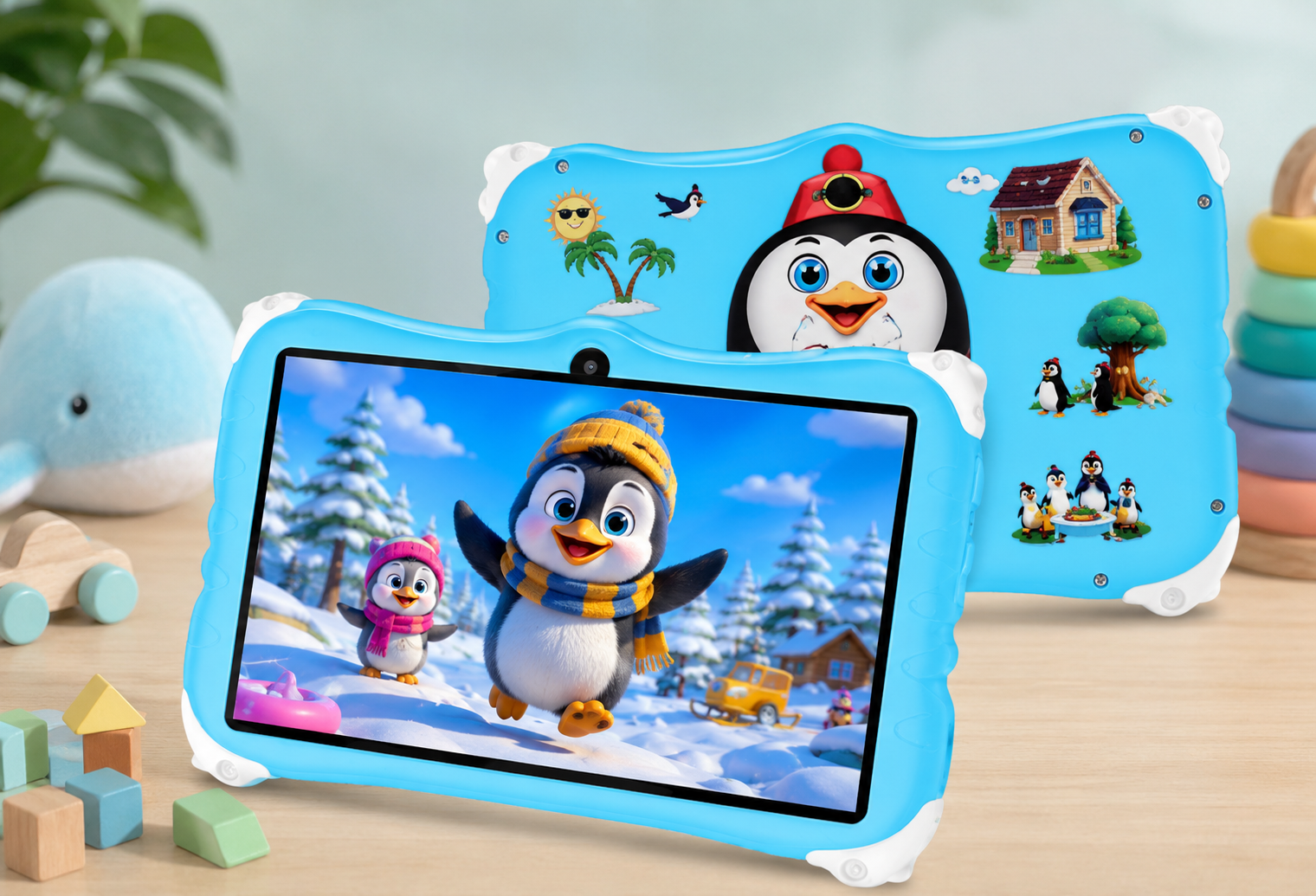 Дитячий планшет Meijiahui K1 Android-15 Penguin / Планшет 7" 6GB/128GB / Дитячий планшетний ПК з екраном 7 дюймів Синій