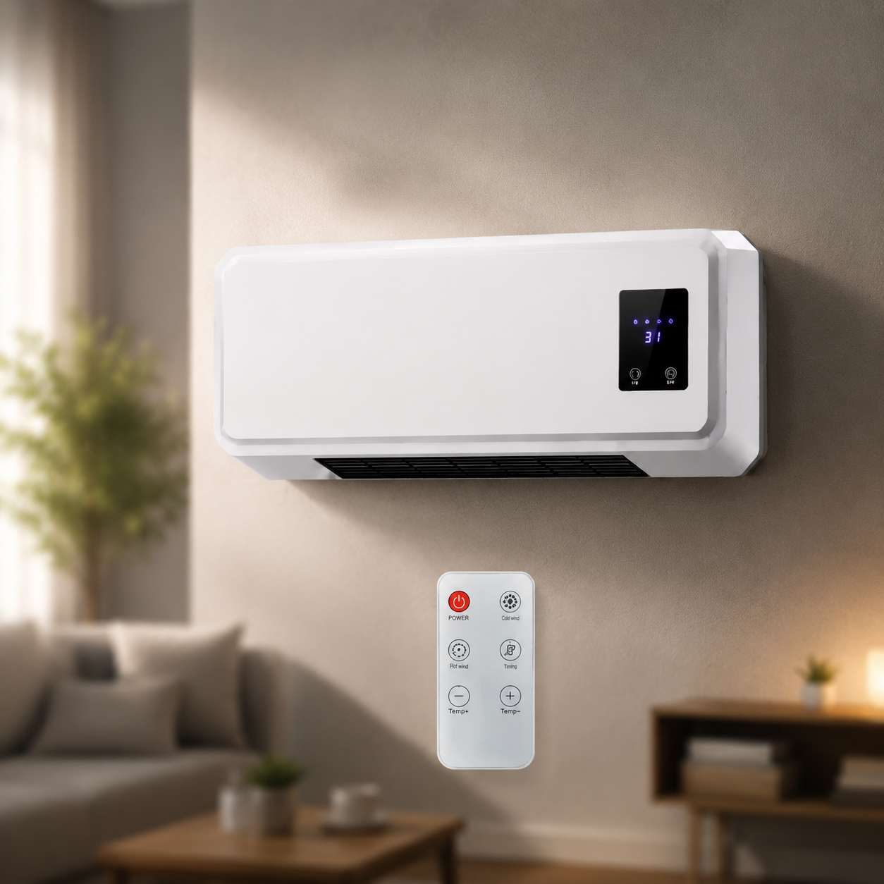 Кондиціонер настінний 800W / Тепловентилятор з пультом / Кондиціонер обігрів/охолодження