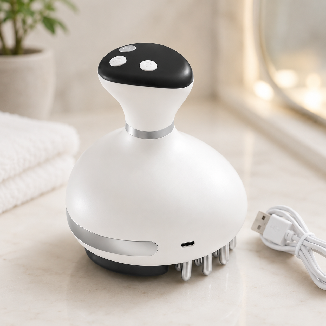 Масажер для шкіри голови Smart Body cupping massager / Вакуумний масажер для шиї та спини, антицелюлітний, USB / Лімфодренажний масажер