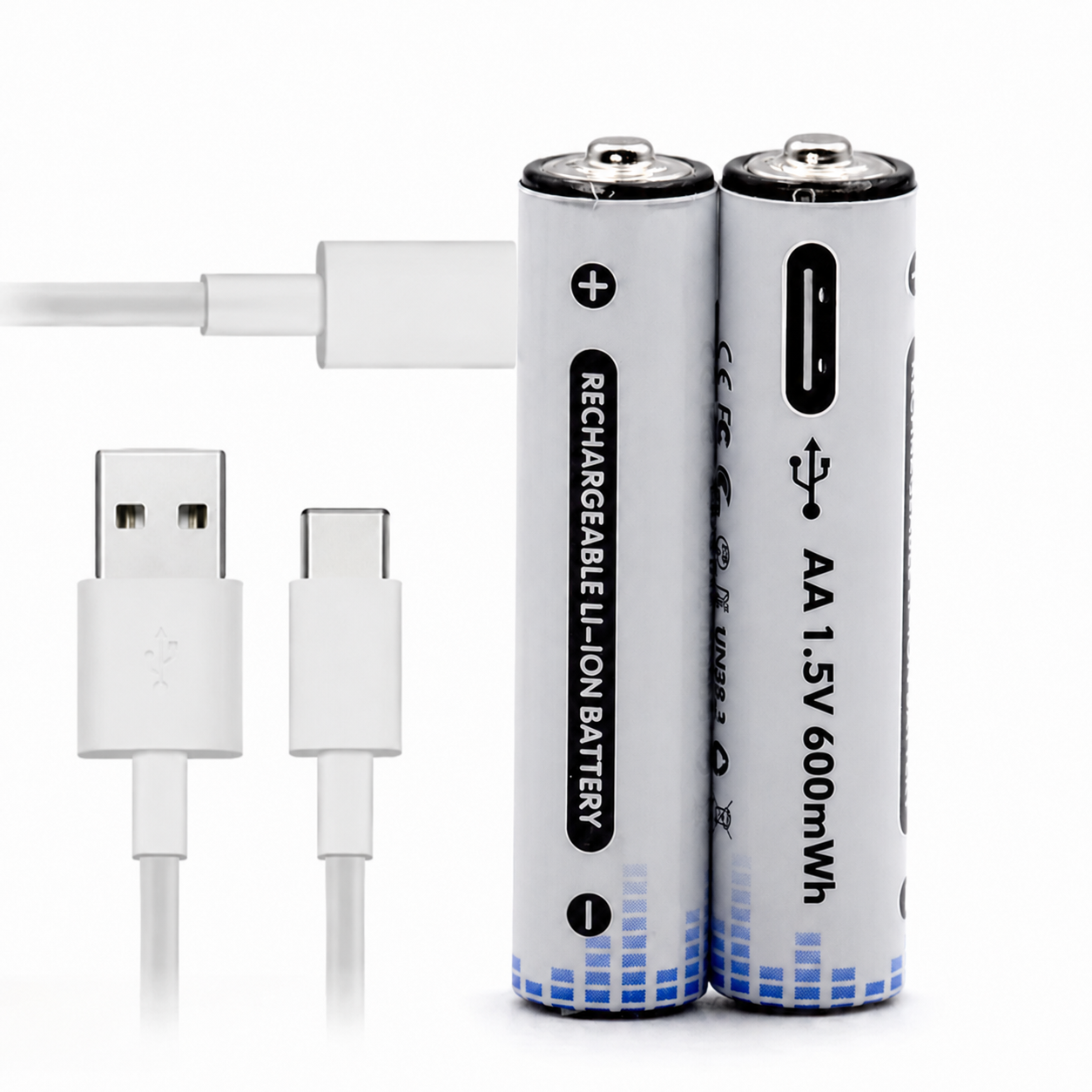 Комплект батарейок 2хAA з роз'ємом Type-C на 1.5V/3500mWh
