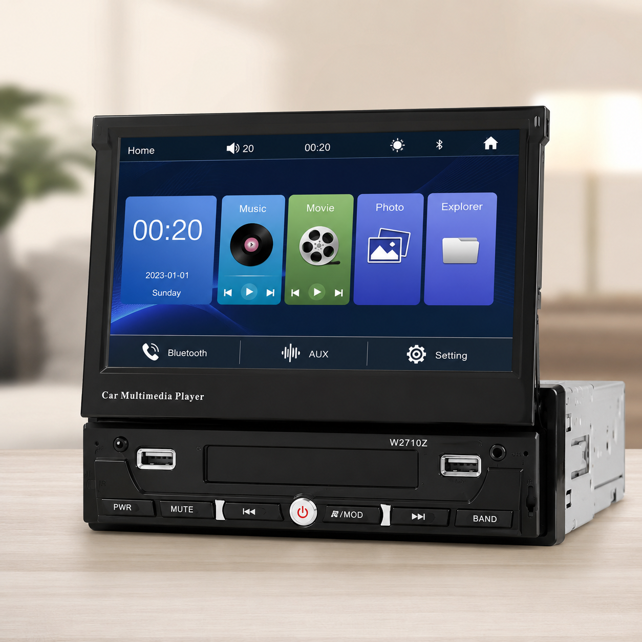 Автомагнітола із сенсорним дисплеєм SWM 7102 1DIN / Магнітала з Bluetooth / Car Stereo MP5