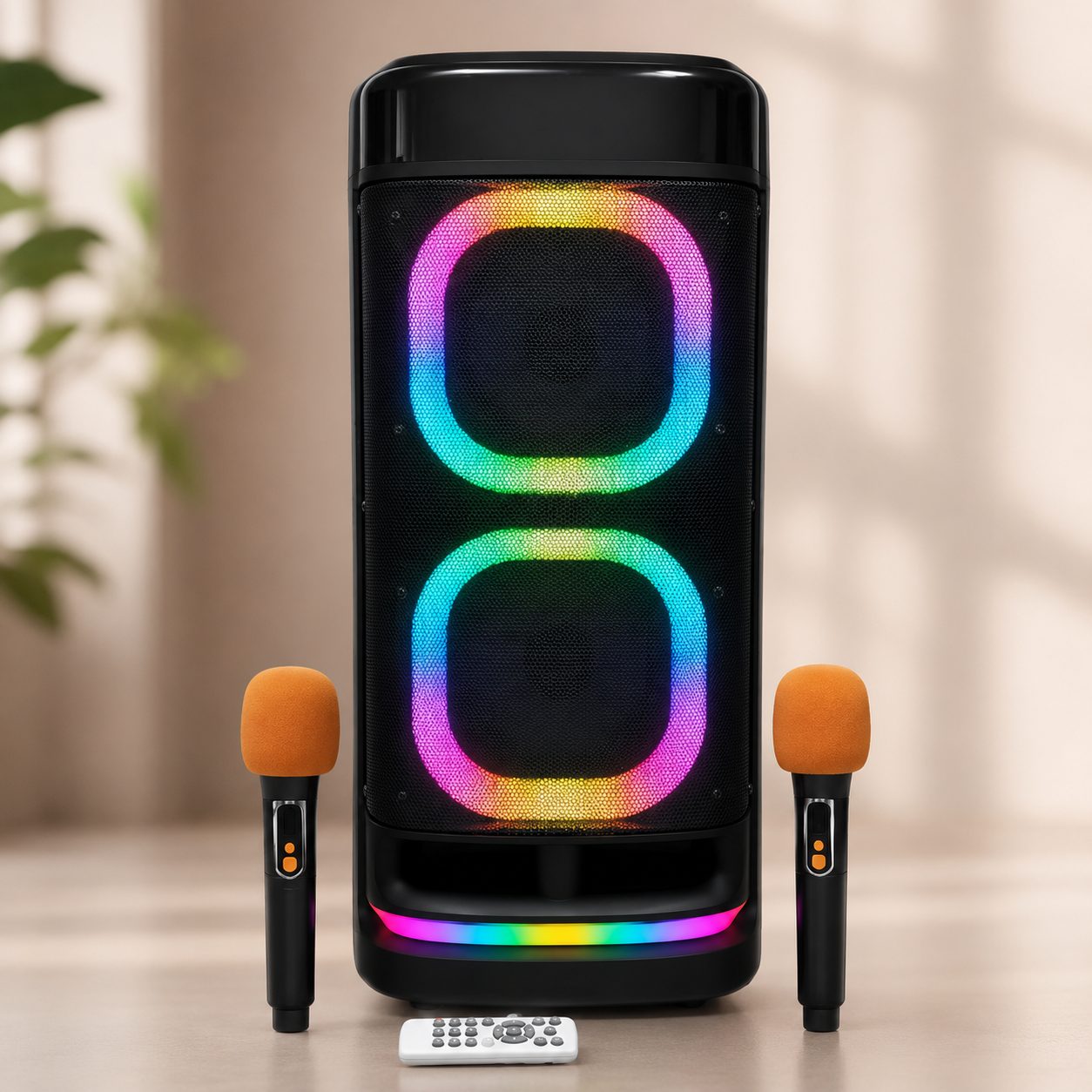 Колонка BTS-2120 Bluetooth / Акустична система з двома бездротовими мікровонами / Караоке-колонка