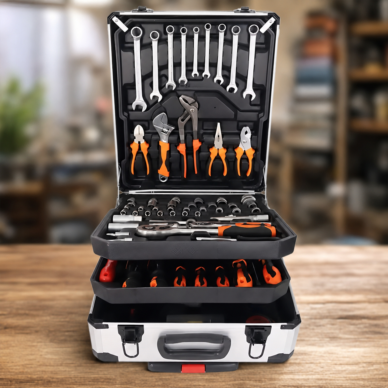 Набір інструментів tool set 235 предметів / Набір головок з тріскачкою / Автомобільний набір інструментів
