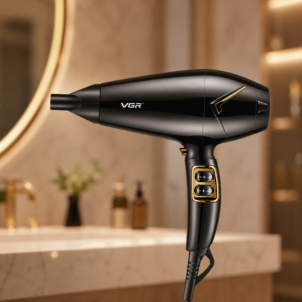 Фен VGR V 423 Black / Фен для сушіння та укладання волосся 2200W / Фен 2 швидкості