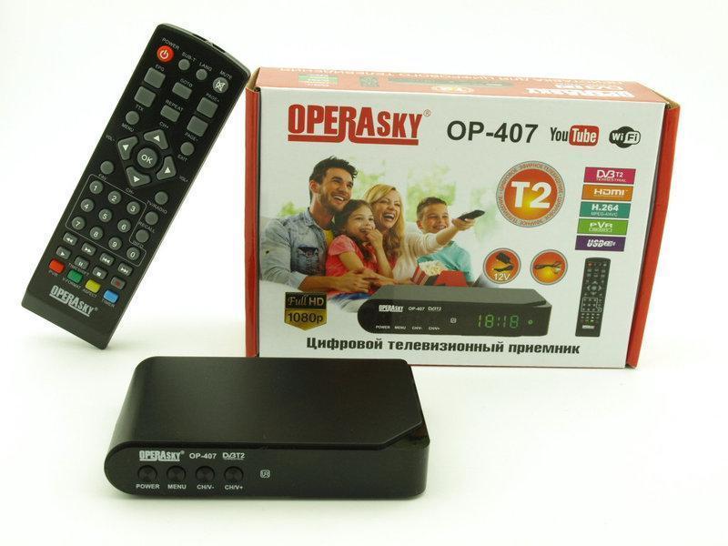 TV тюнер Т2 приемник для цифрового ТВ Operasky DVB-Т2 OP-407 USB Wi-Fi PR4
