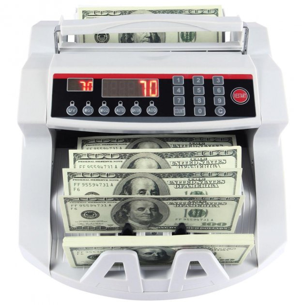 Рахункова машинка для грошей + Детектор валют Bill Counter 2108 UV · Лічильник купюр · Машинка для перерахунку грошей з детектором купюр