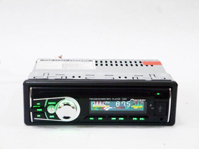 Автомагнитола Pioneer 3209 Usb+RGB подсветка+Fm+Aux+ пульт (4x50W) PR4