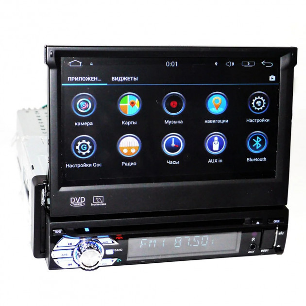 Автомагнитола с выдвижным экраном 1DIN DVD-9501 Android GPS PR5