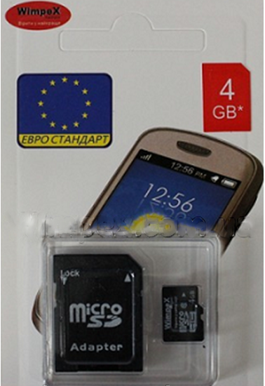 Карта Флэш-Памяти WIMPEX microSD 4GB PR3