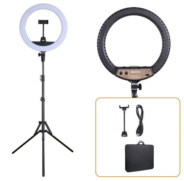 Светодиодная кольцевая LED лампа ZB-R14 (1 крепл.тел.) 220V (35см) | Портативная лампа для селфи без штатива