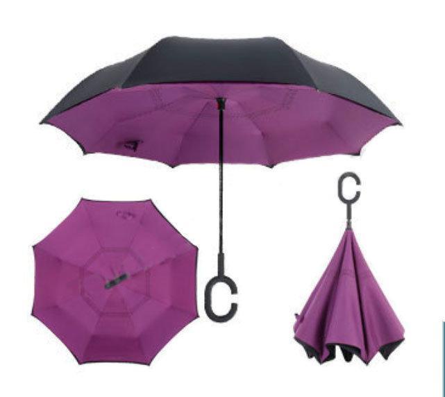 Зонтик одноцветный umbrella зонт наоборот ФИОЛЕТОВЫЙ PR2