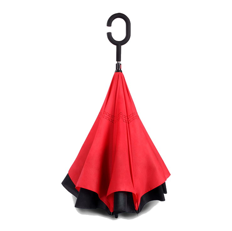 Зонт наоборот Up Brella однотонный Красный PR2