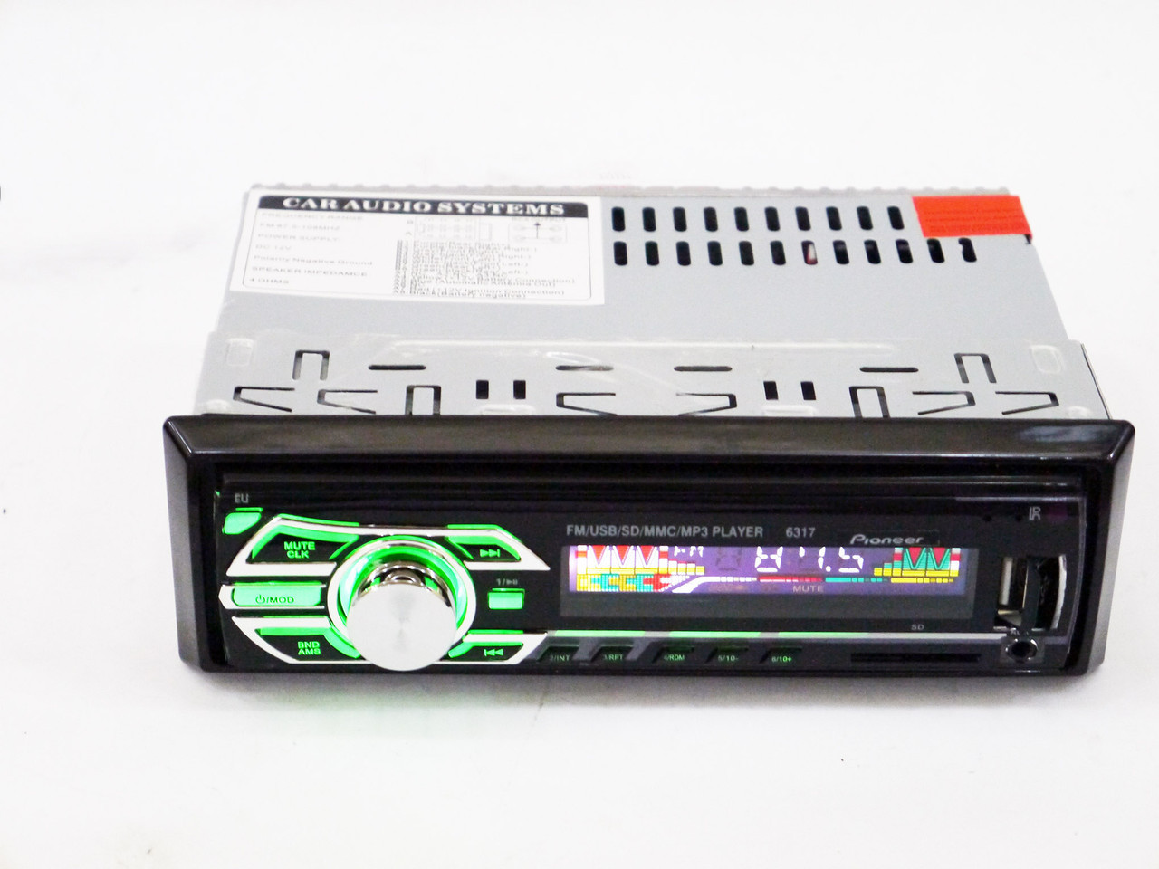 Автомагнитола Pioneer 1DIN MP3-6317BT RGB/Bluetooth PR4/ USB/ SD / MMC
