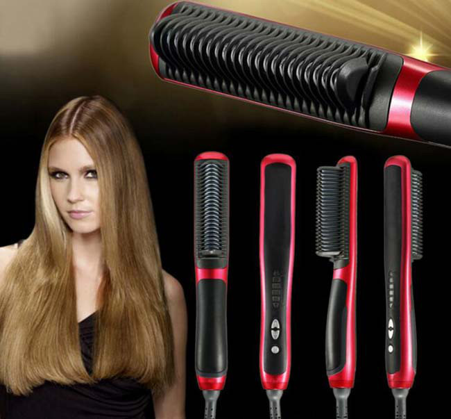 Гребінець-випрямляч для об9;єму та розгладжування волосся Hair Straightener HQT-908 Щітка - праска для волосся 2 в 1