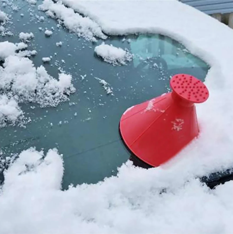 Автомобільний скребок для очищення льоду Funnel Snow Removal ∙ Прилад для чищення автомобільного скла від льоду та снігу ∙ Скребок для лобового скла автомобіля з лійкою лійкою 2 в 1