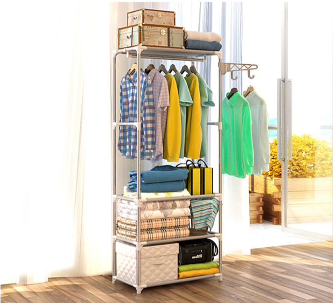 Напольная вешалка для хранения одежды и обуви New Boxy Coat Rack ∙ Открытый сборной шкаф-органайзер для вещей на 4 полки
