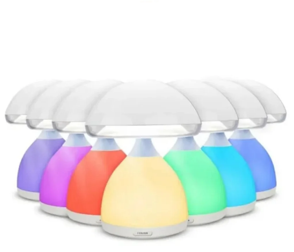 Безопасный детский светильник – ночник Гриб с мягким светом LED Mushroom Lamp HUIAN HC-868 USB, 7 цветов