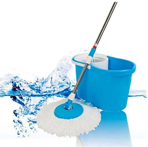 Швабра з відром з автоматичним віджимом Easy Mop ∙ Кругла швабра – ледарка ∙ Комплект для миття підлоги