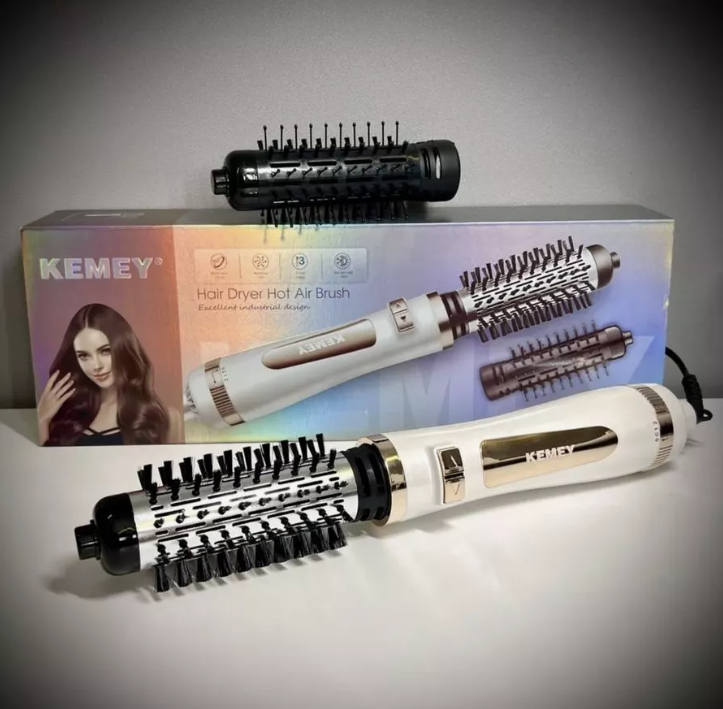 Фен-стайлер Kemey KM-8024 ∙ Щітка з обертанням для сушіння та укладання волосся