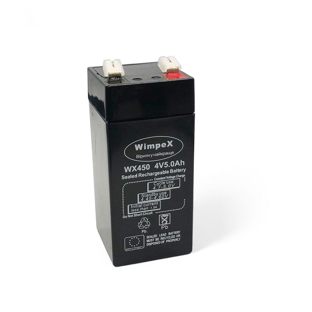 AGM акумулятор 4V 5Ah Wimpex WX 450 2024 • Свинцево-кислотний герметичний акумулятор 2024 для ДБЖ, сигналізації та сонячних систем