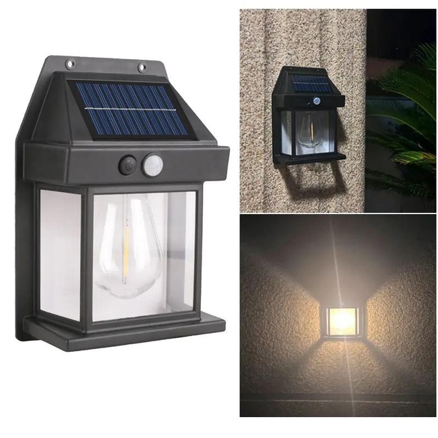 Лампа з датчиком руху 3 режими освітлення для саду SOLAR WALL LAMP Kt-888 • Вуличний світильник на сонячній батареї з датчиком руху