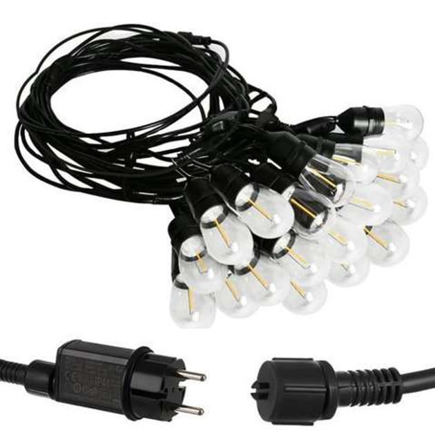 Гірлянда садова світлодіодна RED GARDEN 10 м 25x LED лампочок • LED підсвітка ретро для дому та вулиці живлення від мережі 220В