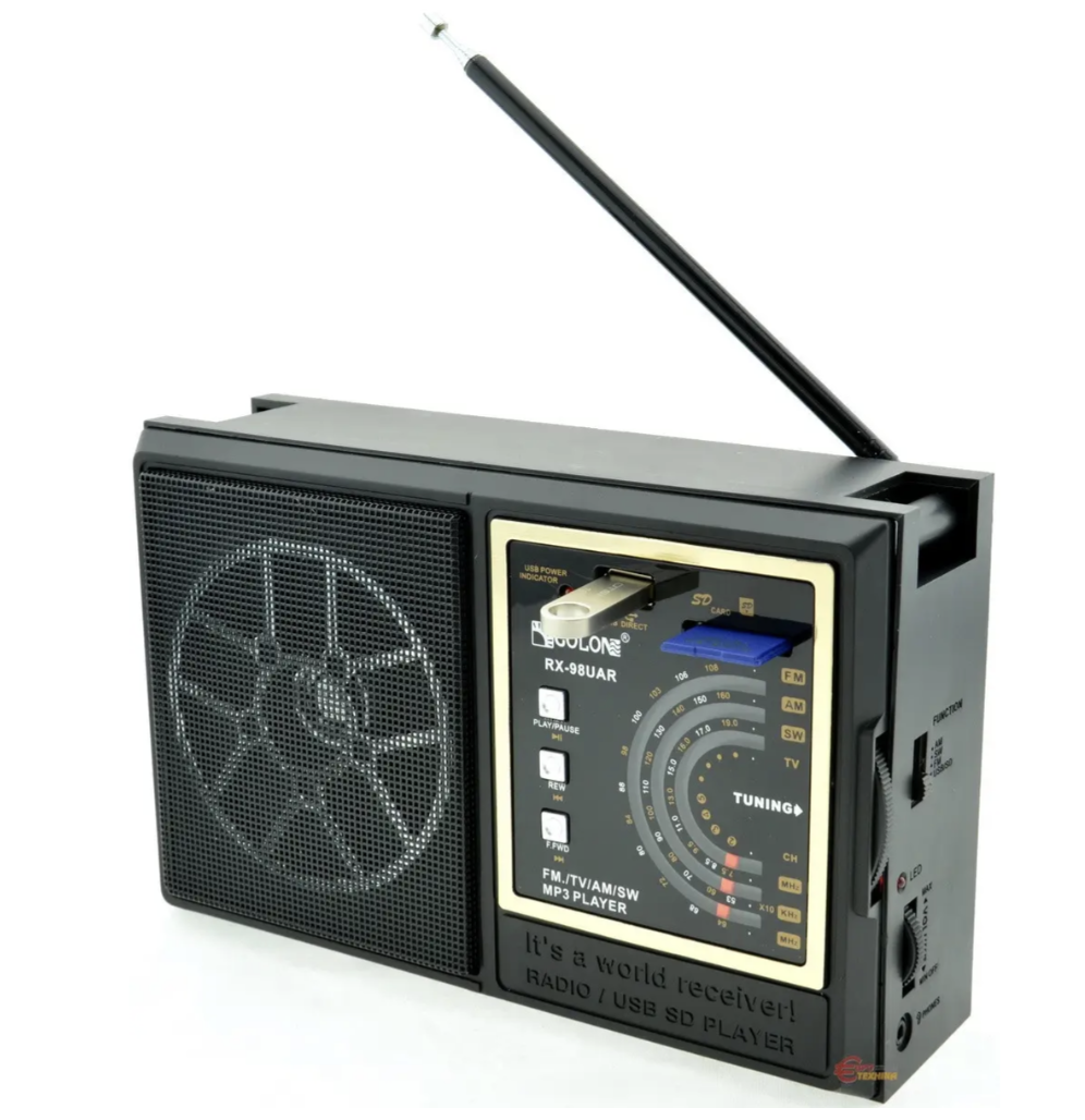 Радіоприймач GOLON RX-98 з USB/SD та акумулятором ∙ Портативне міні-радіо GOLON RX-98 для подорожей