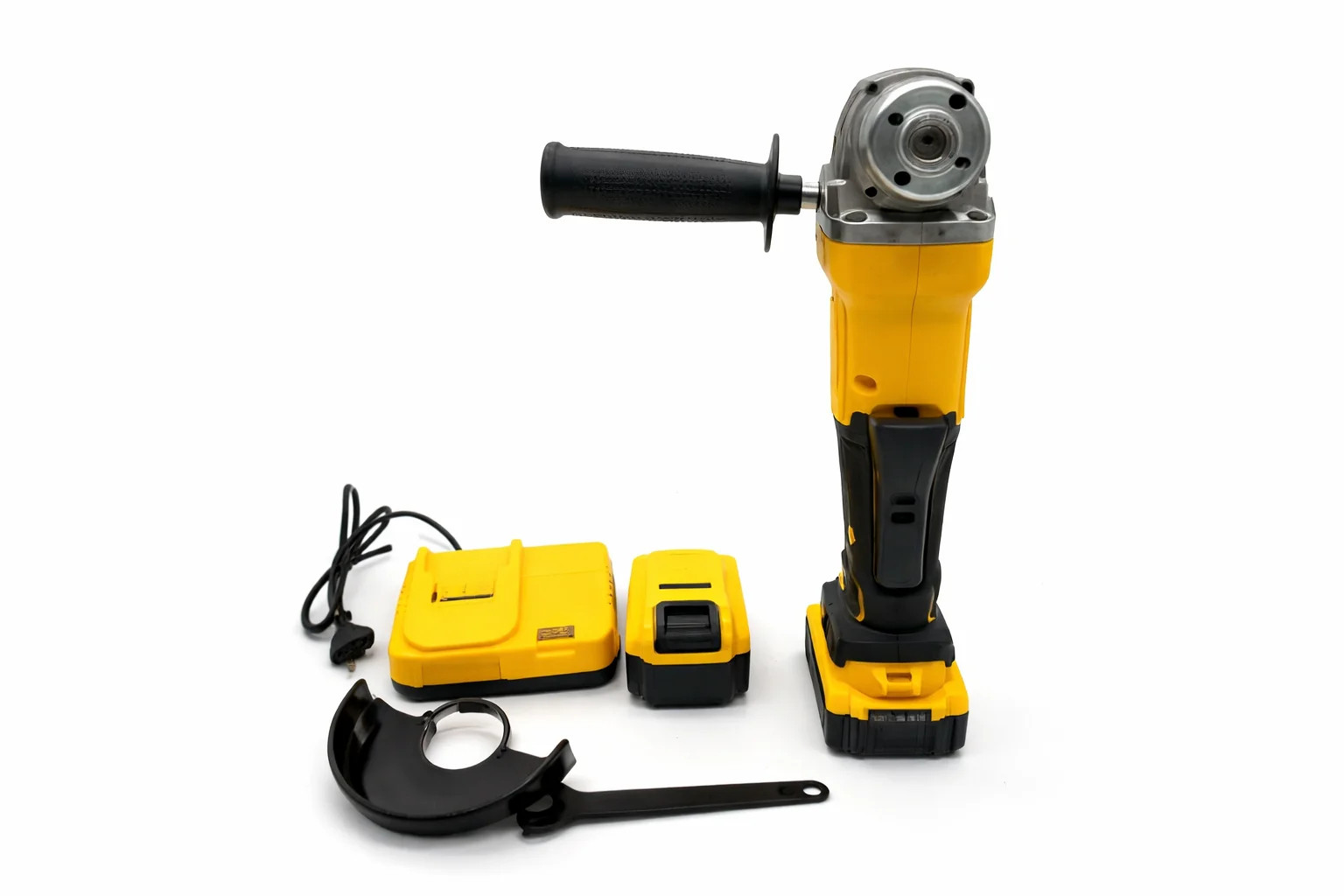 Акумуляторна болгарка 24V з 2 акумуляторами YELLOW • Кутова шліфувальна машина бездротова для різання, шліфування та зачищення