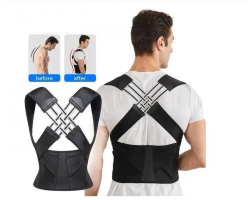 Коректор постави Posture Belt чорний L–XXL • Корсет для вирівнювання спини, підтримки попереку та розвантаження хребта