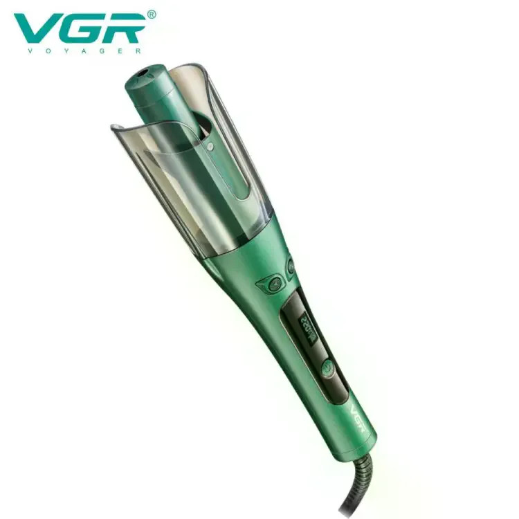 Автоматична плойка-стайлер VGR V-583 синя • Плойка для завивки волосся з LED-дисплеєм, регулюванням температури та обертовим шнуром