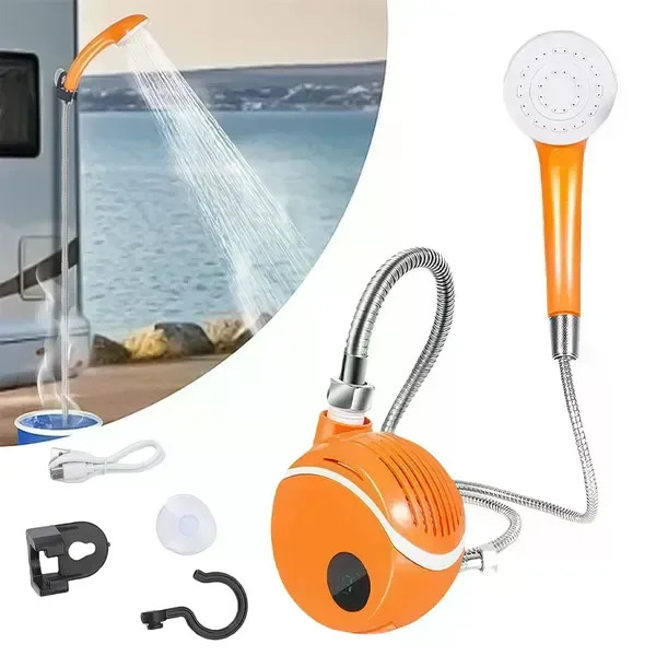 Акумуляторний душ для кемпінгу Portable Outdoor Shower 2000 мАг з насосом • Портативний туристичний душ для дачі, походу та миття автомобіля