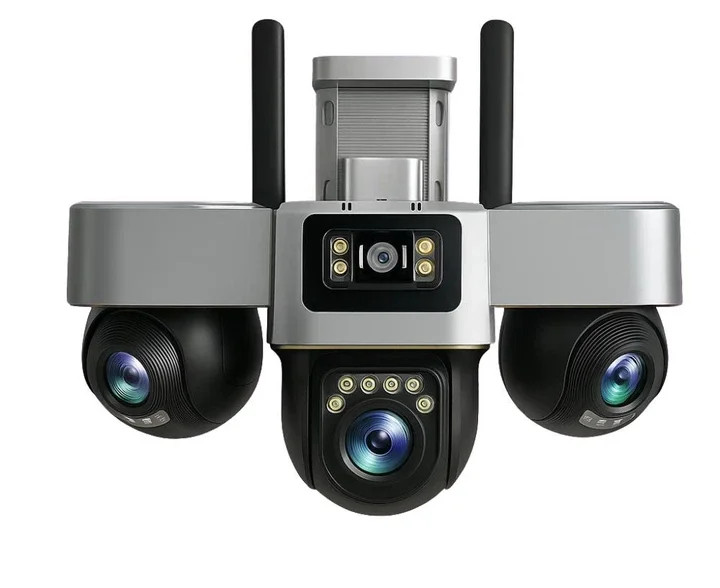 4G камера відеоспостереження Smart Net Camera V380 біла • Вулична IP-камера з 3 незалежними поворотними об’єктивами, SIM-карткою та нічним баченням