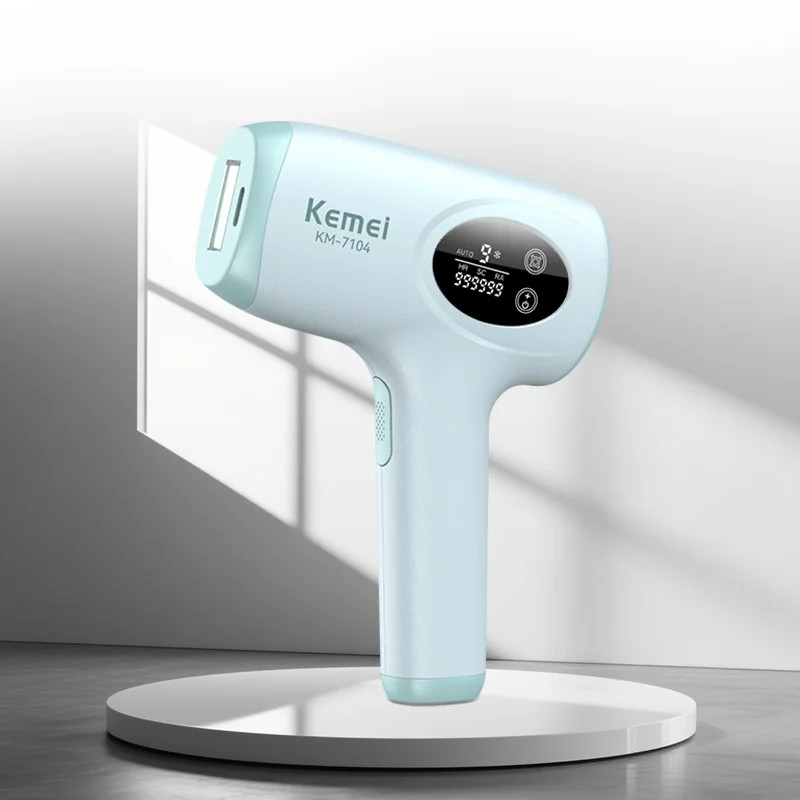 Фотоепілятор Kemei KM-7104 білий • IPL-епілятор для домашнього видалення волосся на обличчі, ногах, руках, тілі та зоні бікіні