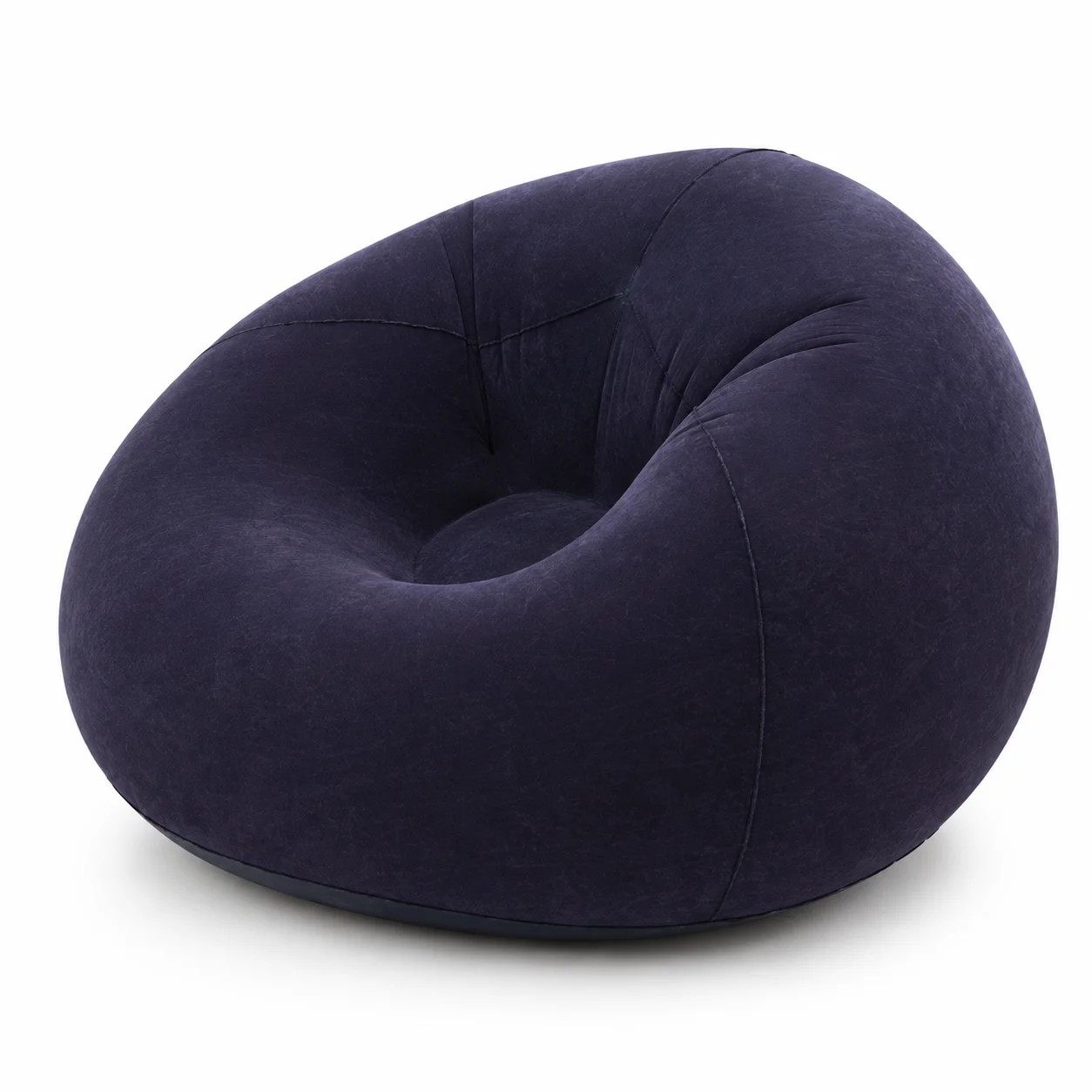 Надувне крісло-мішок Inflatable Sofa чорне • М’яке надувне крісло-пуф 110х110х85 см для дому, дачі, відпочинку та пікніка