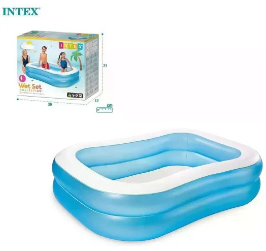 Сімейний надувний басейн INTEX 57180 203×152×48 см • Просторий літній басейн для дітей і дорослих