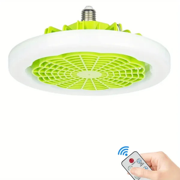 Стельовий вентилятор AT-2522D з LED-підсвіткою та пультом керування • Стельовий вентилятор-світильник для дому, квартири, офісу, дачі та кімнати