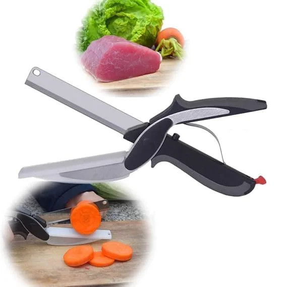 Кухонні ножиці Clever Cutter 2 в 1 з нержавіючої сталі • Багатофункціональні кухонні ножиці Clever Cutter 2 в 1 для швидкого нарізання продуктів