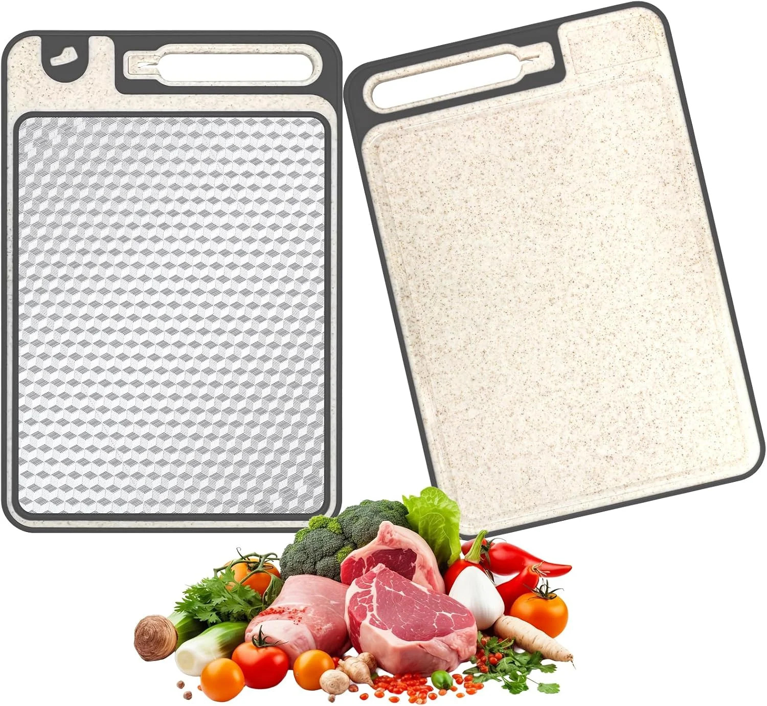 Двостороння кухонна обробна дошка з нержавійки • Металева дошка для нарізання м’яса, риби, овочів, фруктів і тіста