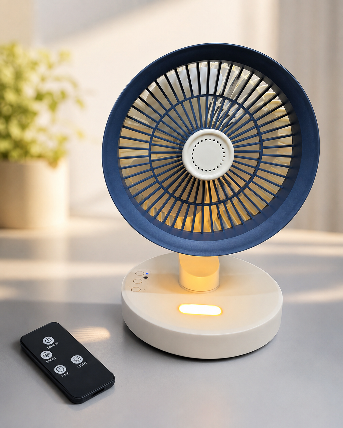 Портативний вентилятор SkyBerg з LED-підсвічуванням / Переносний настільний вентилятор + пульт ДК