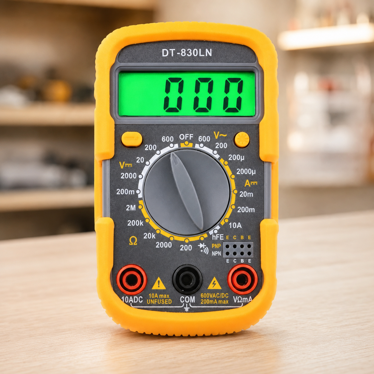Мультиметр DT 830 LN / Мультиметр цифровий універсальний / Тестер в захисному чохлі, підсвічування дисплея