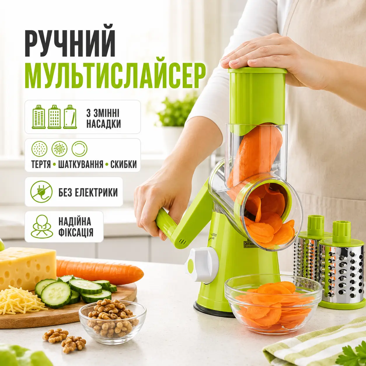 Тертка, Овочерізка — Мультислайсер для овочів і фруктів Kitchen Master
