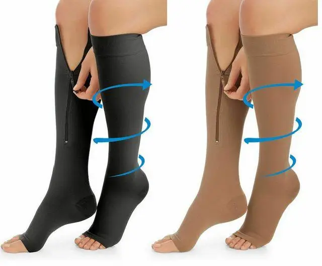 Компресійні гольфи для фіксації щиколоток Zip Sox S/m черный и бежевый