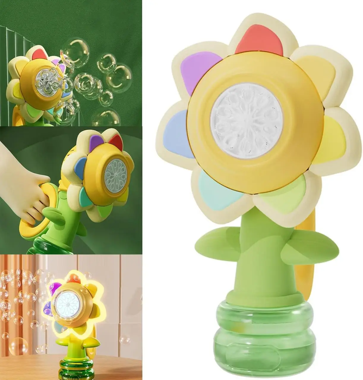 Генератор мильних бульбашок у формі соняшника з підсвіткою Seven COLOR FLOWER