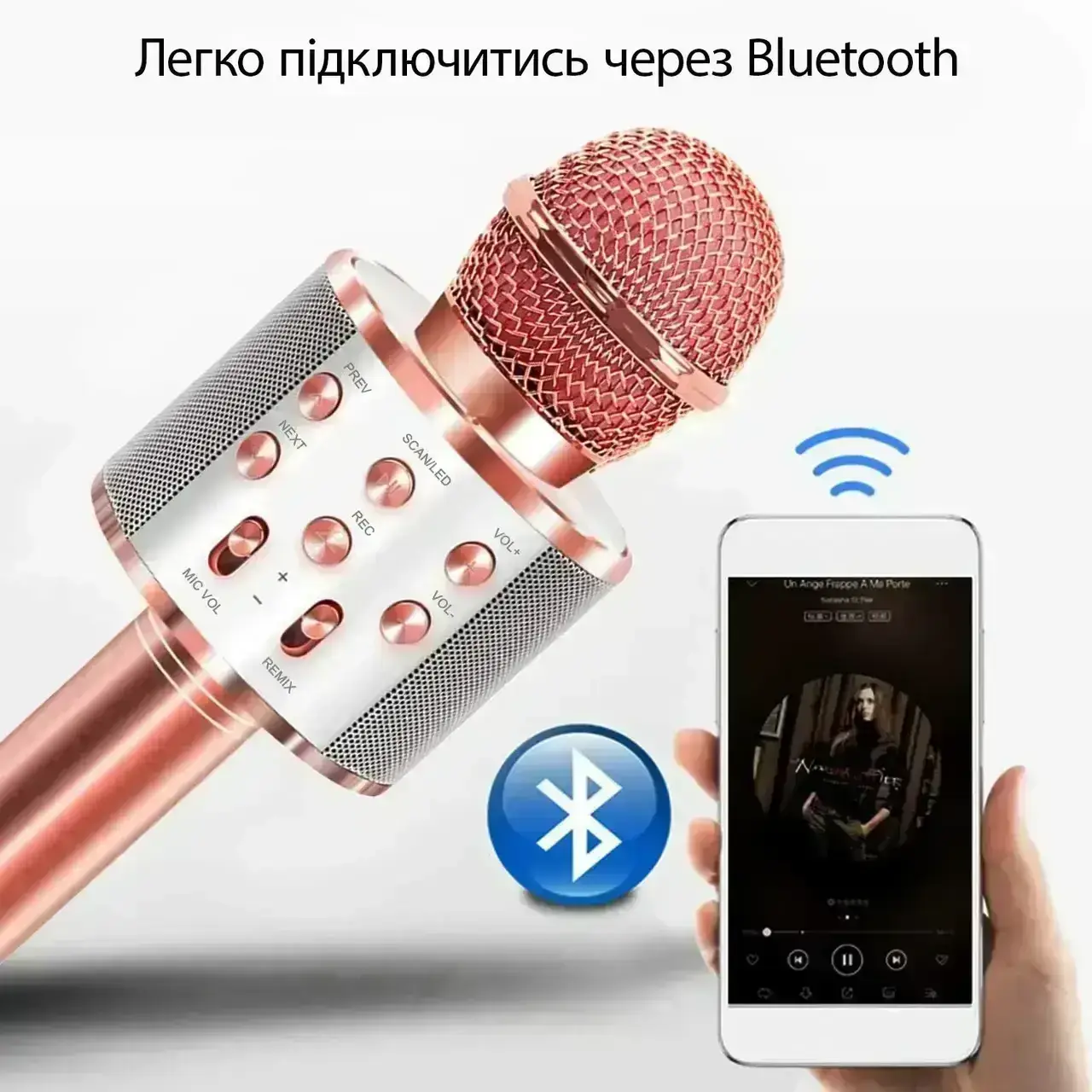 УЦІНКА! Бездротовий караоке-мікрофон Wster WS-858 Bluetooth (Плохе паковання 3319)