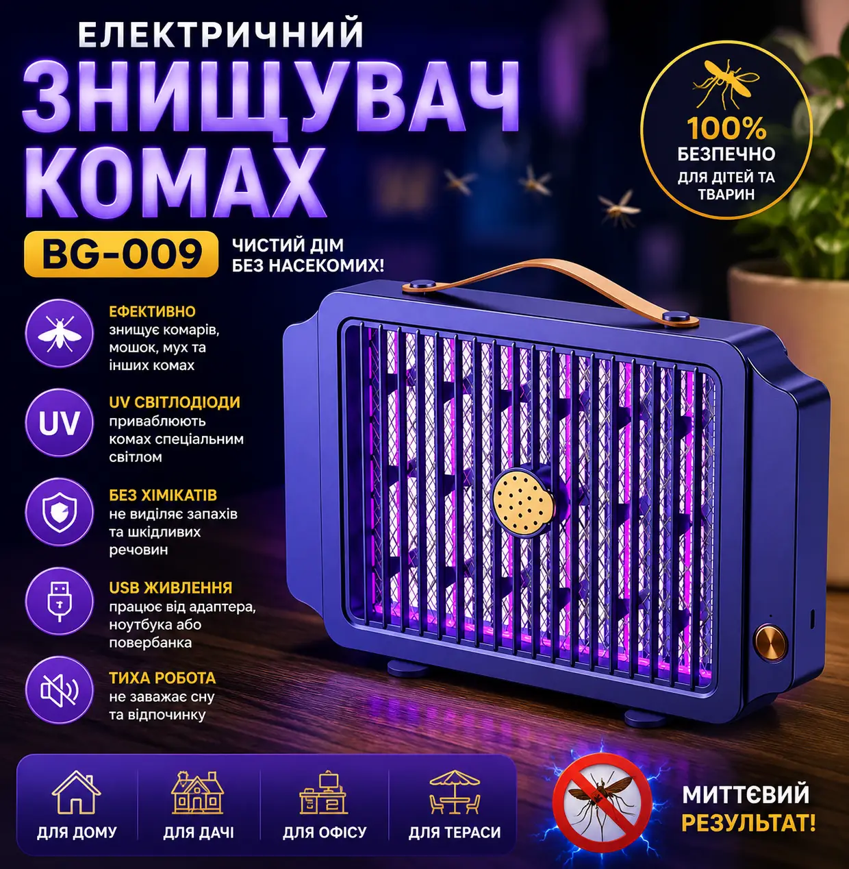 Знищувач комах, лампа для дому (BG-009)