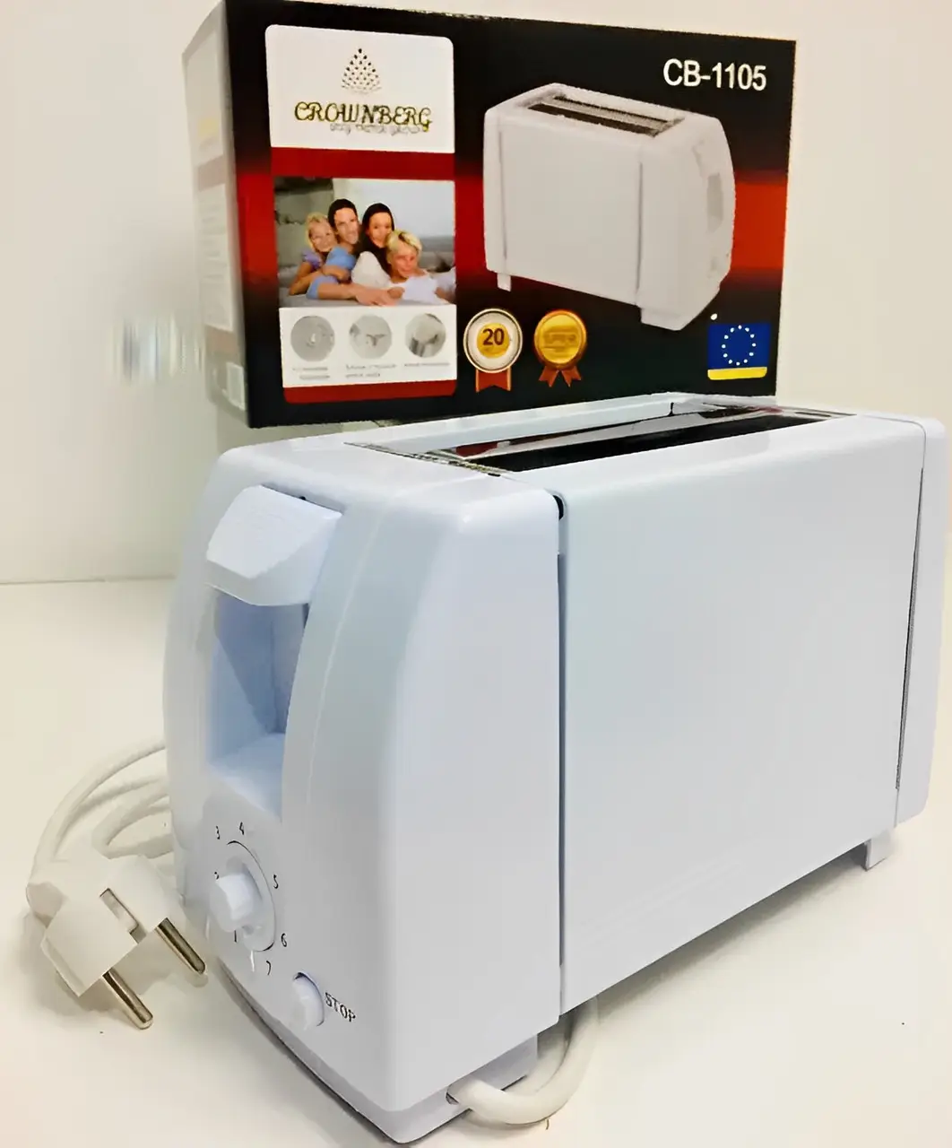 Тостер CROWNBERG CB1105 220V 750W Білий