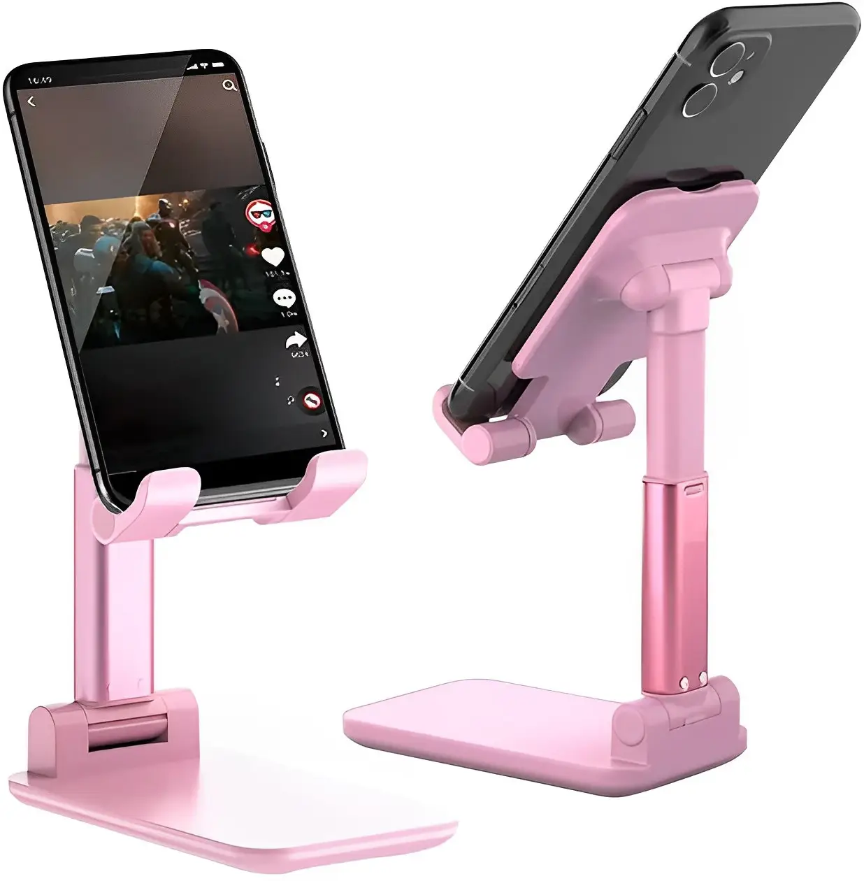 Настільна підставка тримач для телефона планшета Folding desktop phone stand Рожева