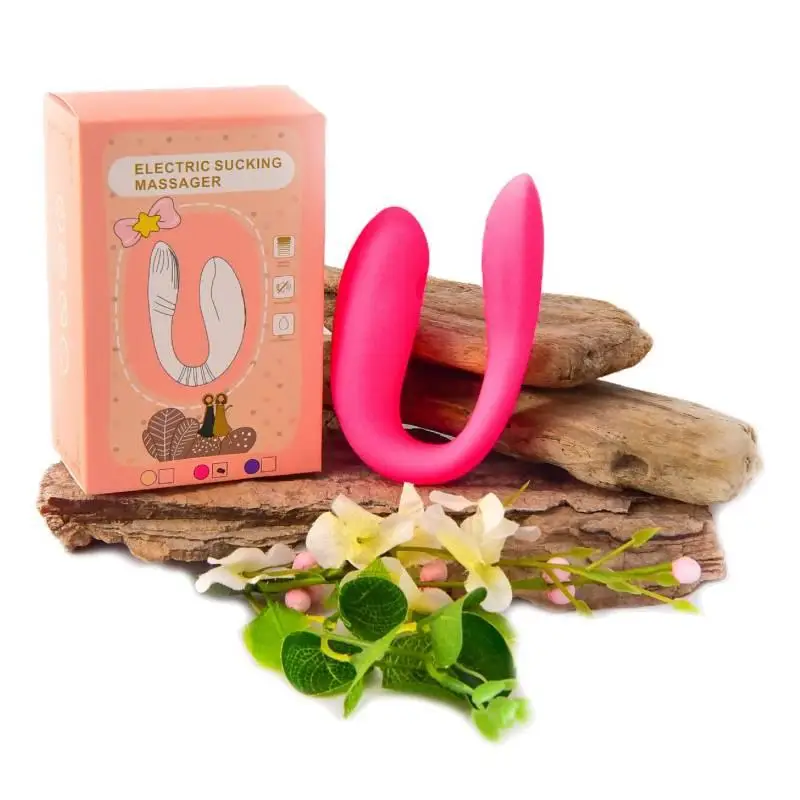 Вібратор electric sucking massager регульований подвійний рожевий з пультом ДК